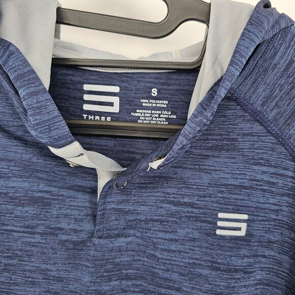Three Sixty Six Navy Blue Lightweight Performance Moisture Wicking Golf Hoodie S - Picture 4 of 7